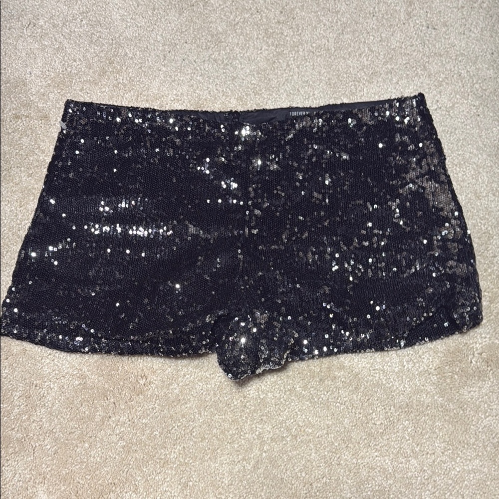 Forever 21 Shimmering Black Sequin Shorts